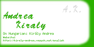 andrea kiraly business card